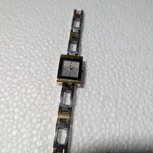 Gold and Silver Square Face Watch